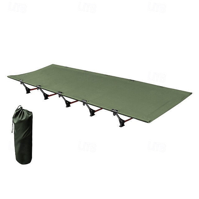  Lit de camping pliable portable, lit simple d'extérieur pour adultes, lit de camp militaire pliable léger pour les voyages, la plage, la sieste au bureau, la randonnée et l'utilisation de la tente