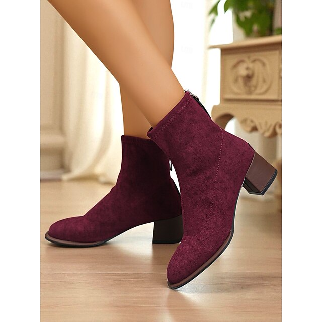 Elegant Suede Ankle Boots with Unique Geometric Heel - Perfect for Chic Occasions