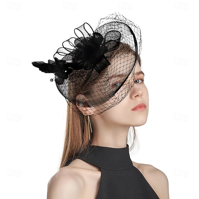  Palarioare Tul Pană Pălărie Nuntă Petrecere ceai Cursă de cai cocktail Elegant Epocă Cu Pene Diadema Articole Pentru Cap