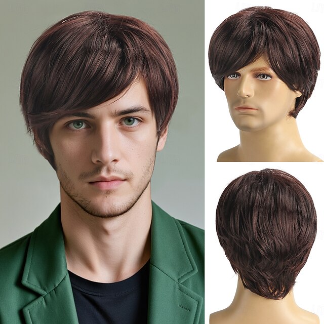  Syntetické paruky Vlnitá Loose Curl Krátký Bob Boční část na stroji Paruka 10