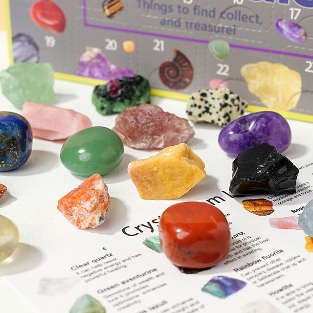 Gemstone Advent Calendar Christmas Gift 24 Days Crystal Countdown ...