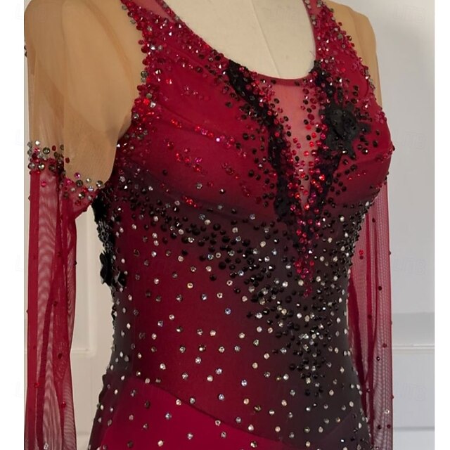 Figure Skating Dress Women's Girls' Ice Dancewear Spandex Patchwork High Elasticity Ice  Skating Skirt
