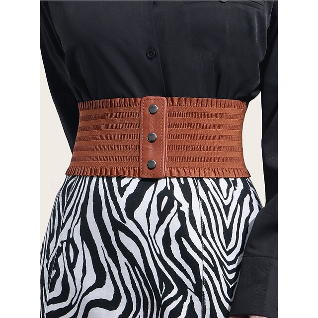  Ceinture élastique de Noël pour femme avec motif à volants, coupe ajustable, plusieurs couleurs pour un style festif