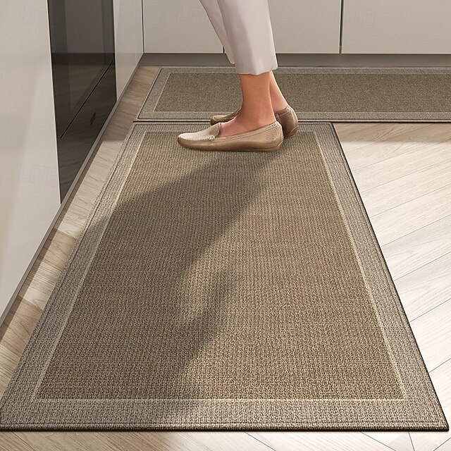 L.T.HOME Runner Rug Linen Kitchen Floor Mat For Hallway Kitchen Soft ...