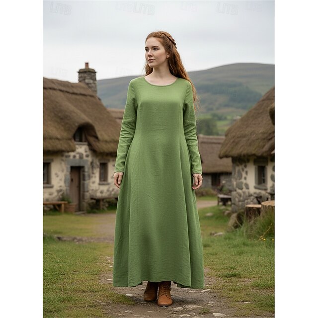 Robe Paysanne Médiévale Femme – Chemise Boho Longue Renaissance Élastique – Idéale Cosplay & Quotidien
