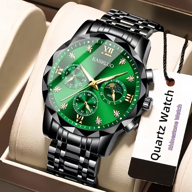 Νέο ανδρικό ρολόι χαλαζία με νυχτικό και στρας, ανθεκτικό στις γρατσουνιές και στη φθορά, ιδανικό για δώρο διακοπών και γενεθλίων