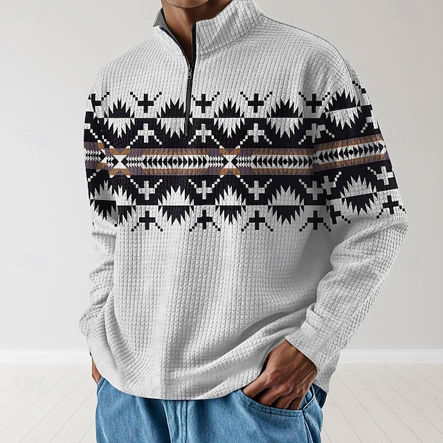 Sweat-shirt ethnique structuré à capuche oversize