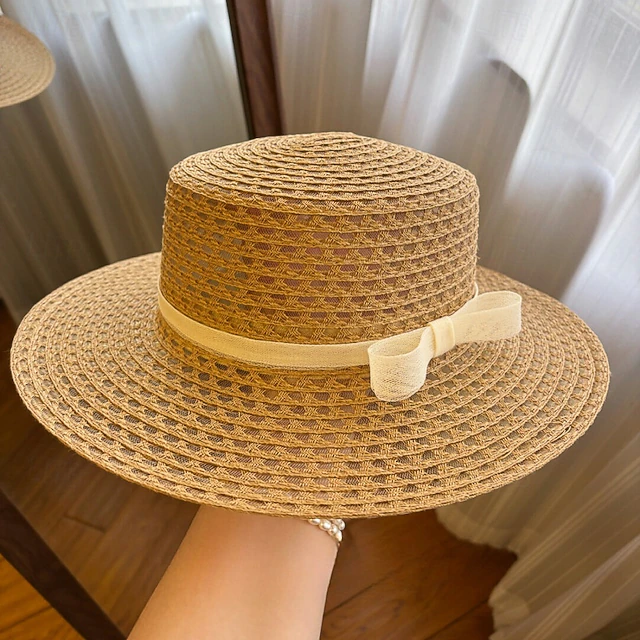 Hats Polyester Straw Hat Sun Hat Wedding Holiday Tea Party Beach Horse ...