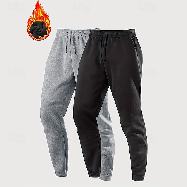  Ανδρικά Αθλητικές Φόρμες Τζόγκερ Παντελόνι Fleece Παντελόνια Pantaloni de Alergat Κορδόνι Ελαστική μέση Πολυσυσκευασία Σκέτο Ύγρανση Αναπνέει Πλήρες μήκος Υπαίθρια Αθλήματα Causal Καθημερινά