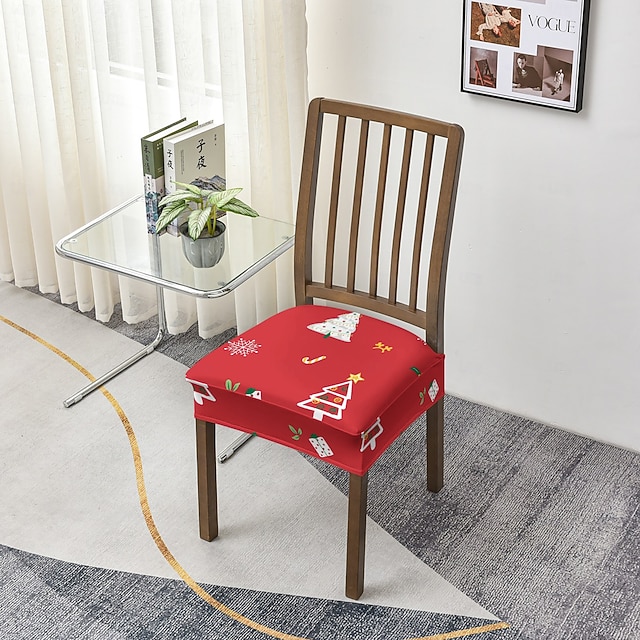  Husă pentru scaun de birou cu imprimeu geometric de Crăciun, husă pentru scaun de taburet, huse elastice din poliester pentru birou, sufragerie sau scaune de casă