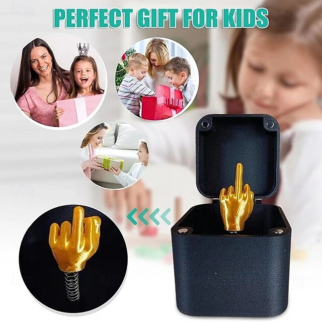 Christmas Interesting Prank Gift Middle Finger In Box Christmas Box ...