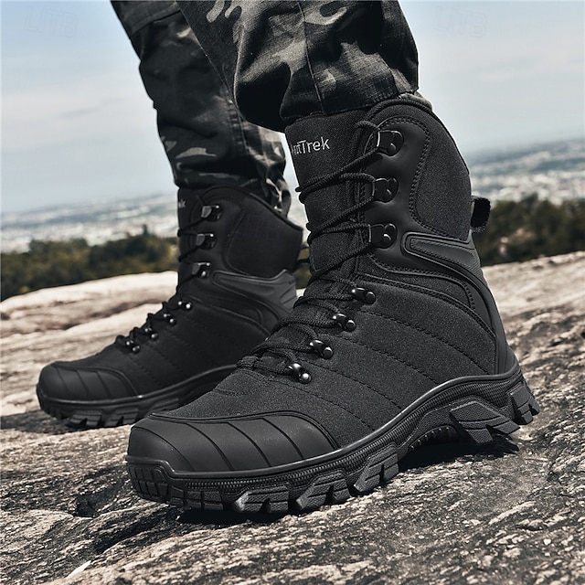 Men's Camouflage Tactical Combat Boots with Waterproof Fabric and Anti ...