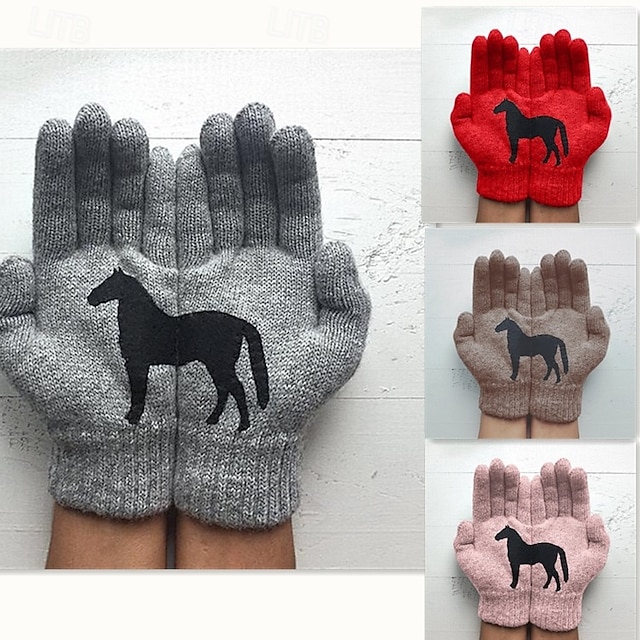  Dámské 1 pár Špičky prstů / Zimní rukavice / Pletené rukavice Šik ven / Venkovní Rukavice - Tisk Celý prst / Tisk