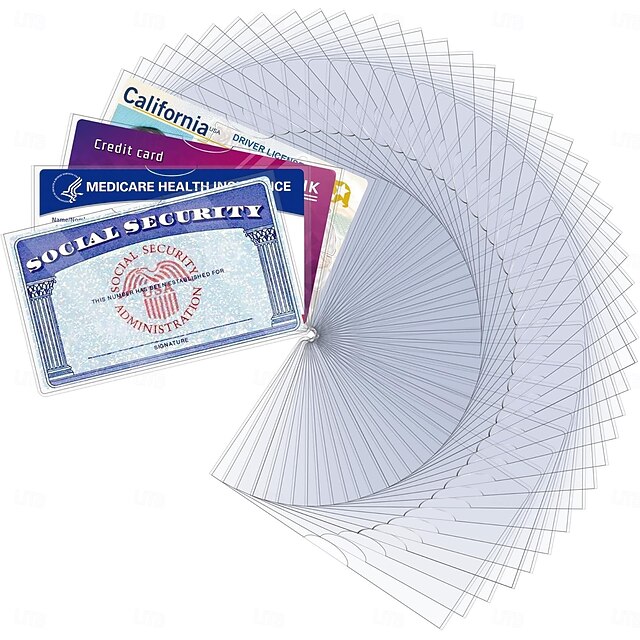 50 Pack Social Security Card Protector Sleeves, Ultra Clear & Durable ...