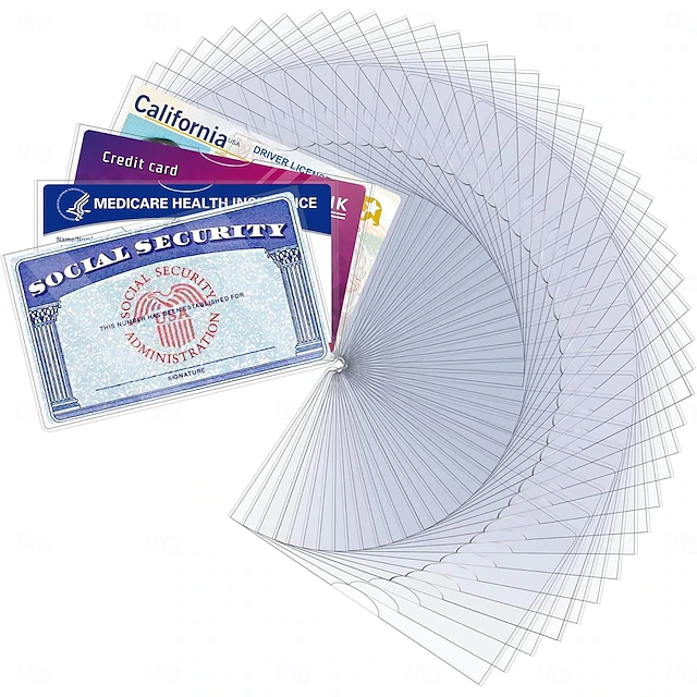 50 Pack Social Security Card Protector Sleeves, Ultra Clear & Durable ...