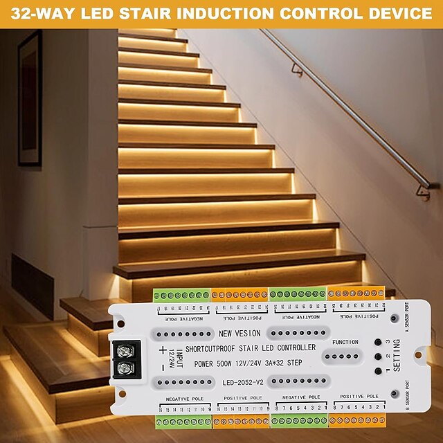 32 Channel Motion Sensor LED Stair Controller Automatic Staircase ...