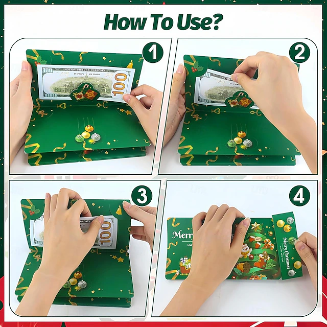 4 Cajas Sorpresa De Navidad Para Regalar Dinero - DIY Para Montar, Diseños Festivos, Idea Original Para Niños Y Adultos