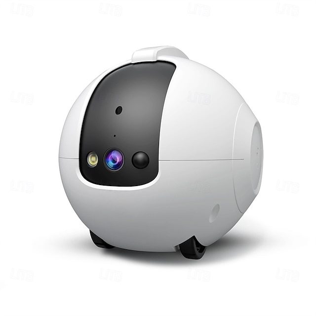  4MP Smart Robot CCTV Camera Battery Powered AI Motion Detection Remote Control Pet Playmate Two-Way Audio