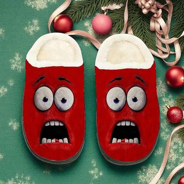  Julemonstertøfler til herre - morsomt grønt monsterdesign, varme vintertøfler til julebord, gaveideer til høytiden og koselig komfort