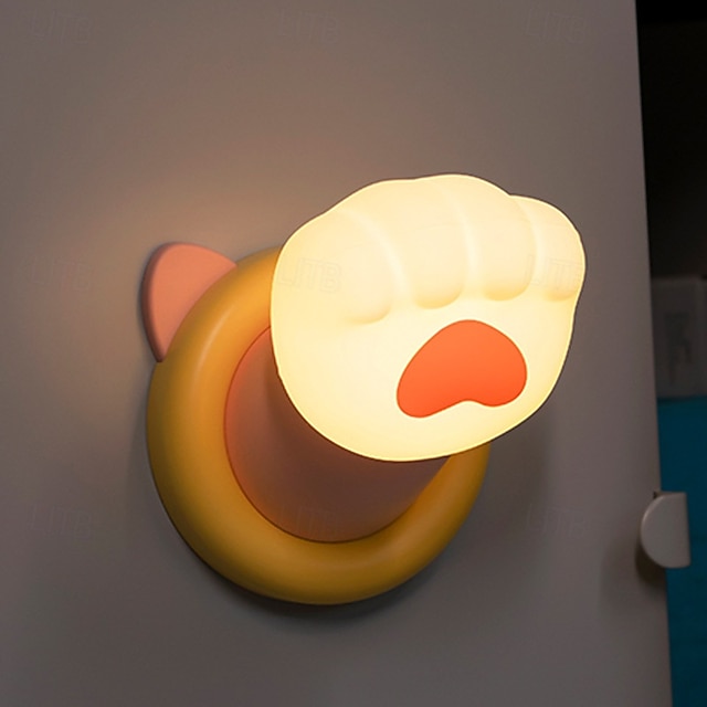  Nachtlampje voor de kinderkamer, magnetische wandlamp met kattenklauw, aanraaklamp voor op het bed, schattig dimbaar siliconen nachtlampje, grappig cadeau voor tieners en volwassenen, decoratie voor
