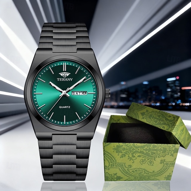  Advanced Men's Wristwatch Fashionable/business Men's Quartz Watch Date Calendar Display Stainless Steel Case Strap The Best Gift Choice for Men