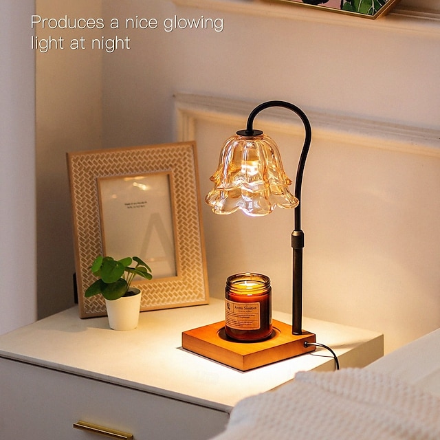 Lampe Chauffe-Bougie Électrique Dreamholder avec Minuteur et Régulateur, Chauffe-Cire à Hauteur Réglable pour Bougies en Pot, Fût en Bois, Cadeau de Décoration Florale pour Femmes, Noir Noyer Lampe Chauffe-Bougie Électrique Dreamholder avec Minuteur et Régulateur, Chauffe-Cire à Hauteur Réglable pour Bougies en Pot, Fût en Bois, Cadeau de Décoration Florale pour Femmes, Noir Noyer