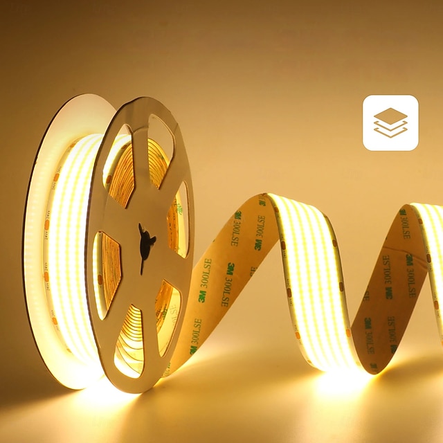  Светодиодная лента COB шириной 24 В, 15 мм, 24 Вт, 960 светодиодов/м, 30 мм, 40 Вт, 1600 светодиодов/м, с высокой яркостью и большой светящейся поверхностью, с регулировкой яркости для помещений, не