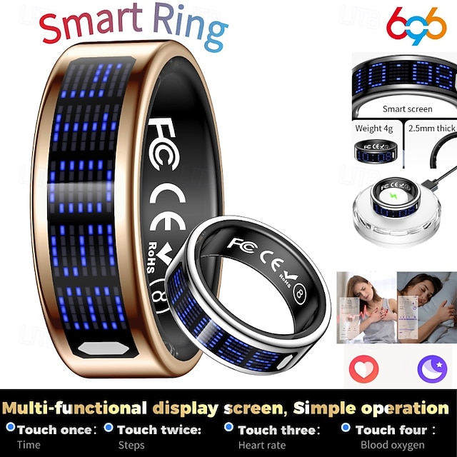  SR16 Älykello 0.1 inch Älykäs rannekoru Älykello Bluetooth Lämpötilan valvonta Askelmittari Aktiivisuuden seuranta Yhteensopiva Android iOS Naisten Miehet Vedenkestävä IPX-8 22 mm: n kellokotelo