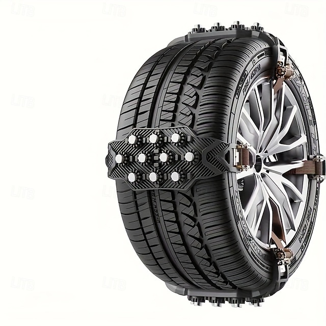  4 pezzi/set di catene antiscivolo per pneumatici per auto, catene da neve, antiscivolo, anti-ghiaccio, adatte per pneumatici per auto, materiale regolabile, catene antiscivolo per auto, resistenti