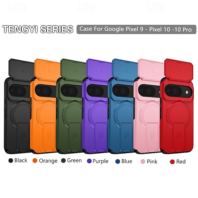  телефон Кейс для Назначение Google Пиксель 10 Про Пиксель 10 Пиксель 9 Про Пиксель 9 Кейс на заднюю панель со стендом Защита от удара броня ПК Кожа PU