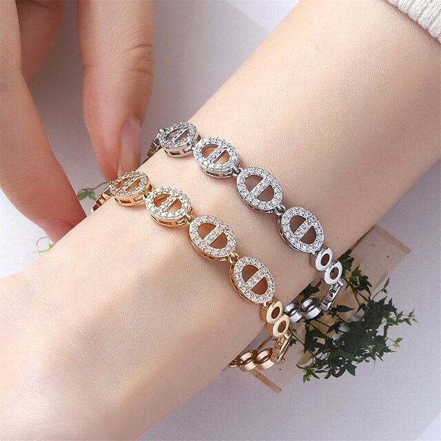  Zircone Classico Animale Moda Personalizzato Lusso Rame Gioielli braccialetto Argento / Oro Per Matrimonio Feste Fidanzamento Balli di fine anno