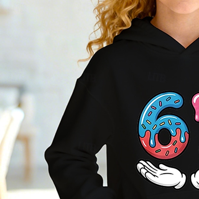 Unisex Girls' 3D Graphic Funny Slang 67 Hoodie Pullover Long