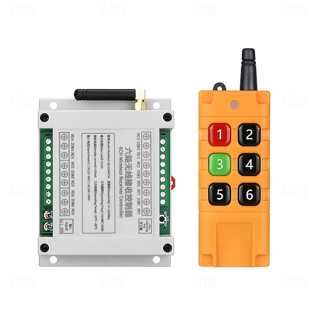  DC12V 24V 36V 6ch RFワイヤレスリモートコントロールスイッチ ガレージドアモーター リモートRFトランスミッターレシーバー 433MHz