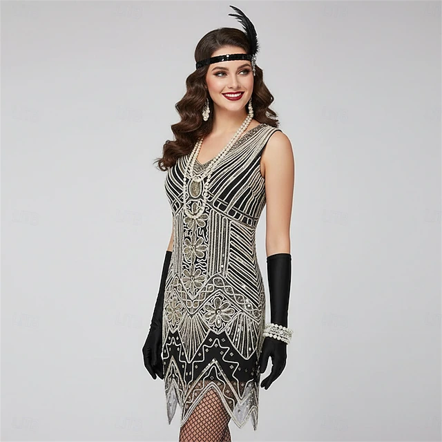xxxiticat Robe vintage des années 1920 pour femme - Robe à franges Gatsby à paillettes - Ourlet à pompons - Robe de cocktail, de bal de fin d'année, de soirée, de costume xxxiticat Robe vintage des années 1920 pour femme - Robe à franges Gatsby à paillettes - Ourlet à pompons - Robe de cocktail, de bal de fin d'année, de soirée, de costume