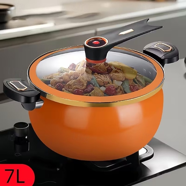 1 Piece Chubby Micro-Pressure Pot Household 7L Large Capacity 26cm Stew ...