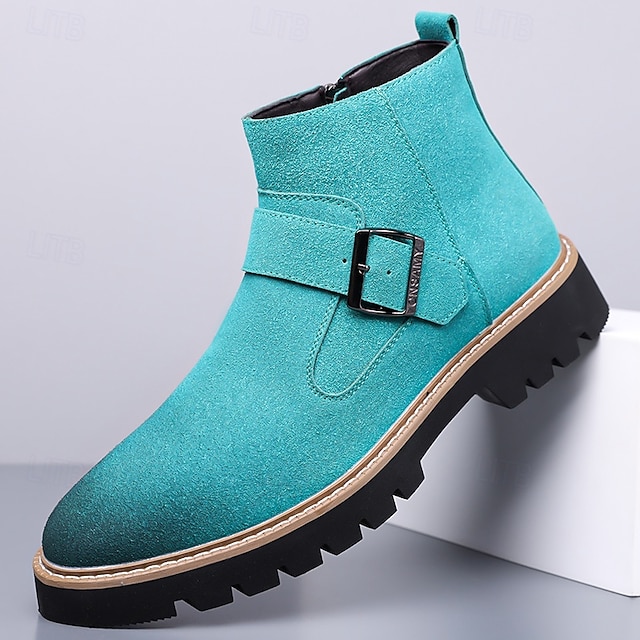 Bottes Chelsea turquoise pour hommes – élégantes et résistantes, idéales pour les sorties hivernales décontractées et les activités de plein air