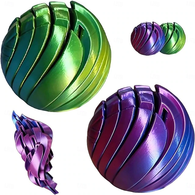 Ball Fidget Model 3D Printing Ball Fidget Toys, Gear Sphere Fidget Toy Twistable Liquid ...