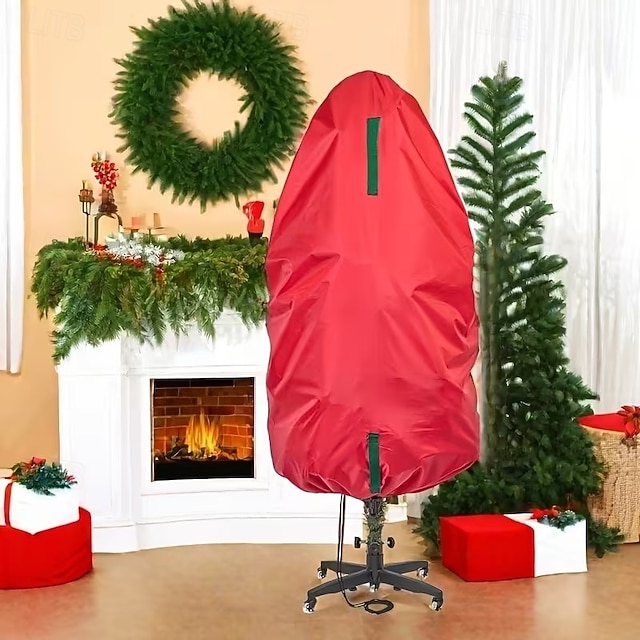  вертикальный мешок для хранения рождественских елок, легкая прочная ткань Оксфорд с завязкой на шнурке, компактное хранение для уже освещенных елок и фигурно подстриженных деревьев, удобный органайзер