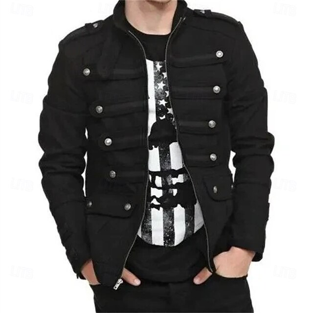 UnoSheng Costume Prince Homme - Blazer Manteau Gothique Steampunk - Veste Rétro Médiévale Victorienne Pour Halloween Carnaval Cosplay