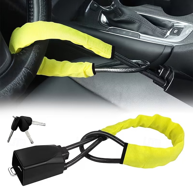  Универсальный блокиратор рулевого колеса — компактное многофункциональное автомобильное охранное устройство, подходящее для большинства автомобилей, внедорожников и гольф-каров.