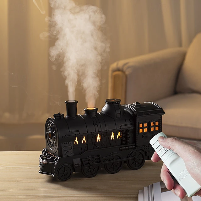 Vintage Train Humidifier Aromatherapy Machine 300ML Jellyfish Spray ...