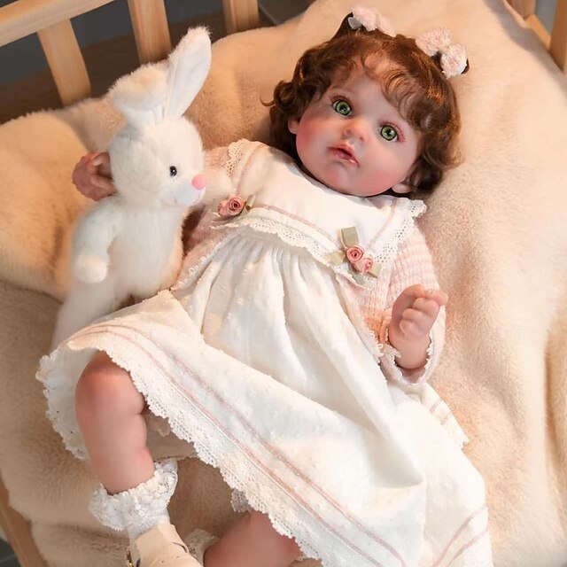 Poupée Reborn De 24 Pouces Pour Fille, Cheveux Blonds De 3 Mois, Taille