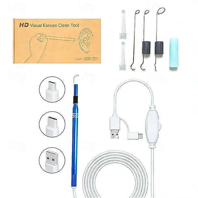 3 in 1 Endoscope Camera Otoscope Ear Cleaning Kit for Toothpicks Earwax ...