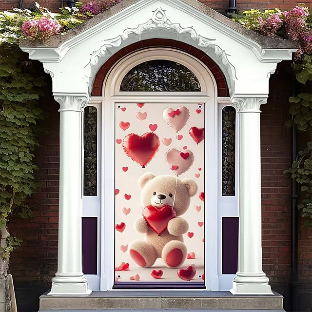 Valentine's Day Posters Door Cover Outdoor Banners Little Bear Love ...
