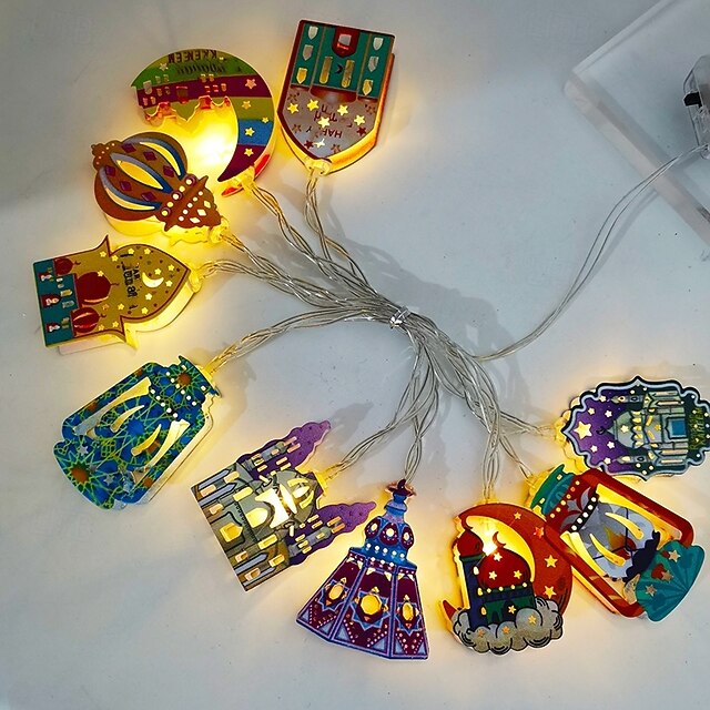 Ramadan EID wrought iron decorative light string 3M-20Leds castle ...