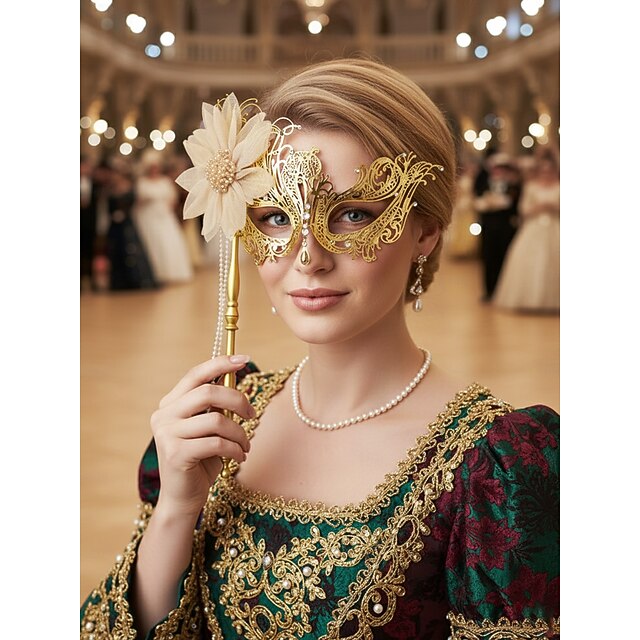 Masque De Bal Masqu En Filigrane Dor Pour Femmes Avec Embellissement Masque De Bal Masqu En Filigrane Dor Pour Femmes Avec Embellissement