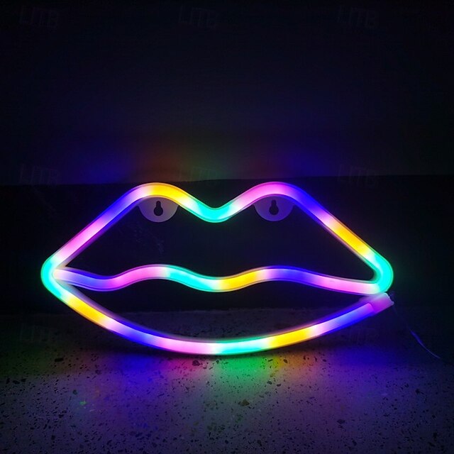 LED sexy lips neon lights hanging on walls, pendant lights, indoor ...