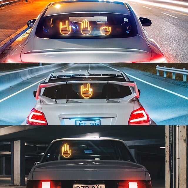 Car Finger Gesture Light Multi-functional Car Warning Light Anti-rear ...