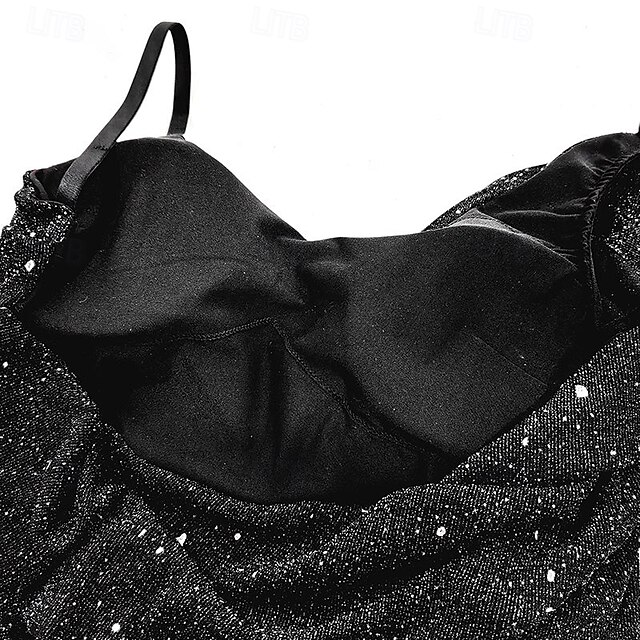 Robe Danse Noire Manches Longues Brodée Main – Costume Professionnel Moderne Élégant Pour Femme