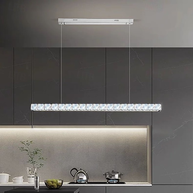 Luminária de teto transparente para ilha de cozinha com cristal ...